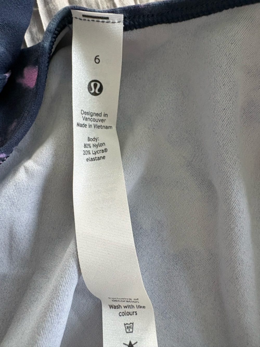 lululemon athletica Tie-Dye Scoop Crop Top — Pink, Purple and Navy - Picture 4 of 4